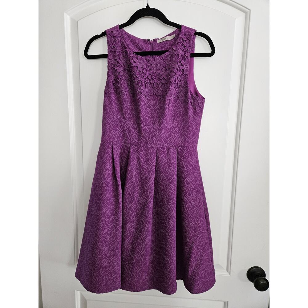 Darling Pink Magenta Pink Purple Sleeveless Dress Sz S/XS Textured Swing Style